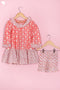 Cotton Top & Shorts Set In Floral Block Print